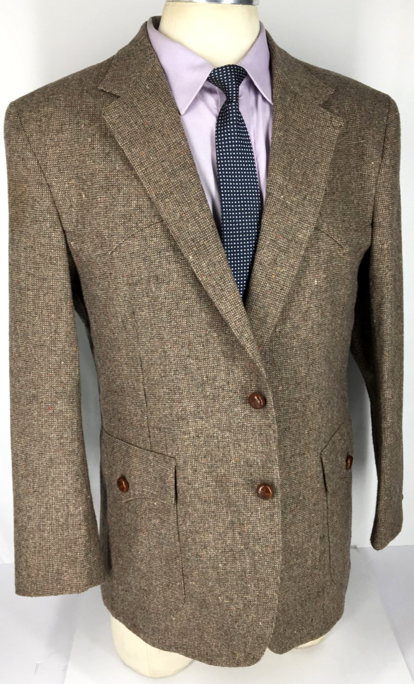 44R Levis Western Wear Mens Vintage 2 Bttn Wool Blazer Sport Coat Brown Tan